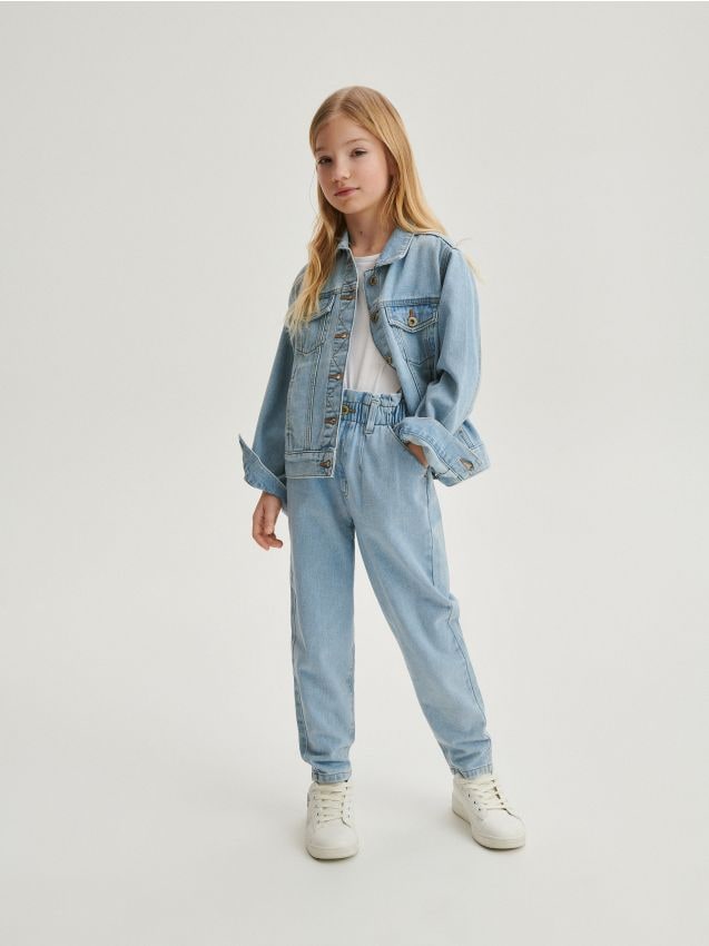 Reserved - pantaloni baggy clasici din denim - albastru