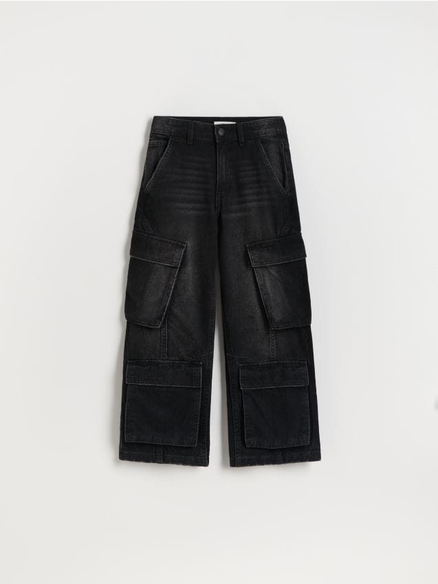 Wide leg cargo jeans - RESERVED