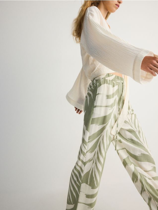 Printed palazzo trousers - RESERVED