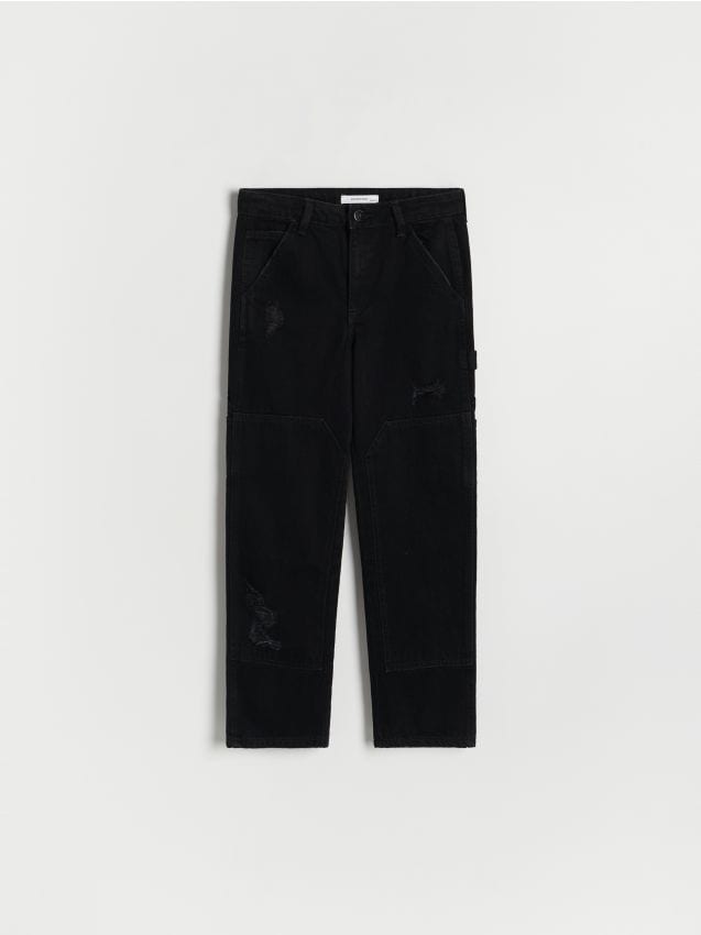 Reserved - Blugi straight - negru