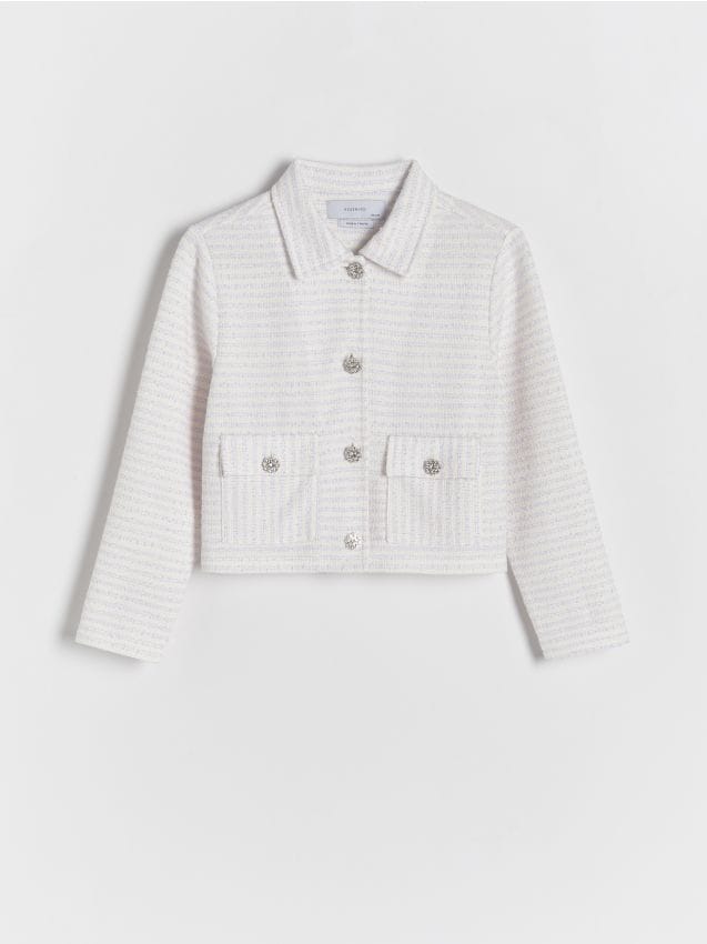 Reserved - geacă tweed - crem