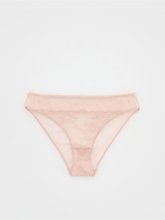 Reserved - bikini cu detalii din dantelă - roz-pudră