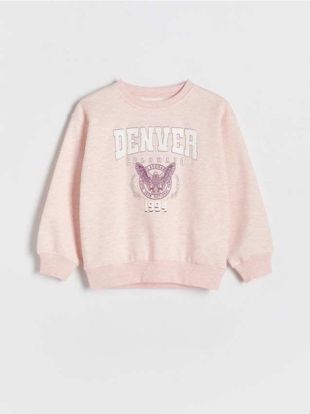 Reserved - bluză sport cu imprimeu - roz-pastel