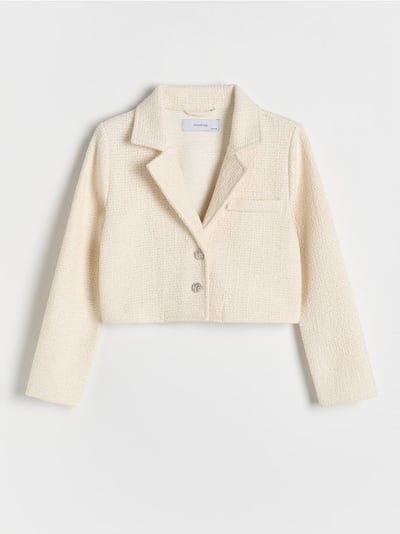 Blazer raccourci en tweed