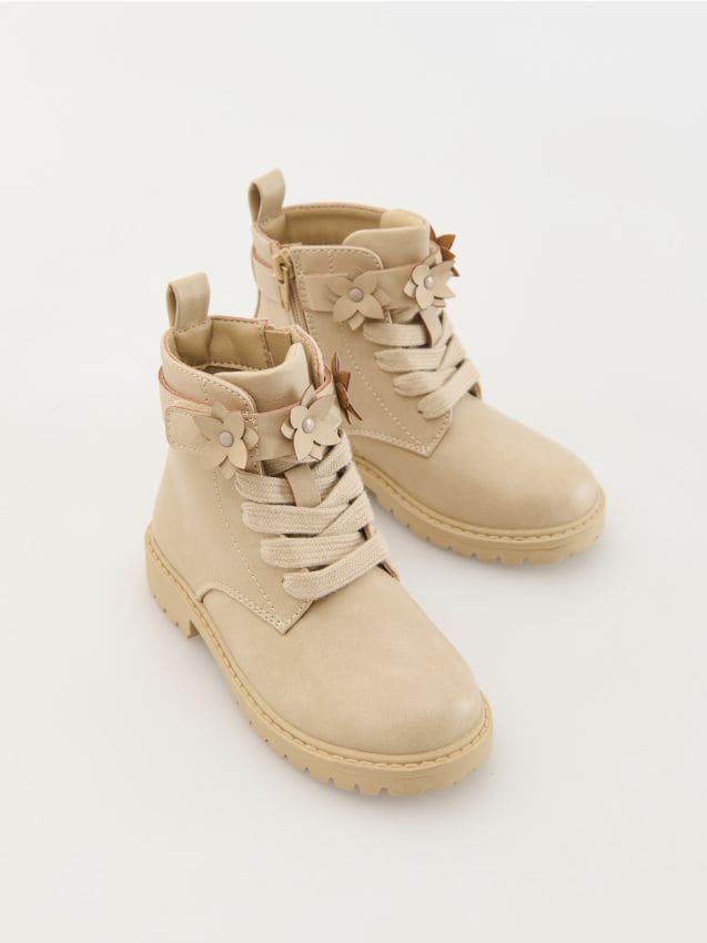 Reserved - GIRLS` ANKLE BOOTS - gri deschis