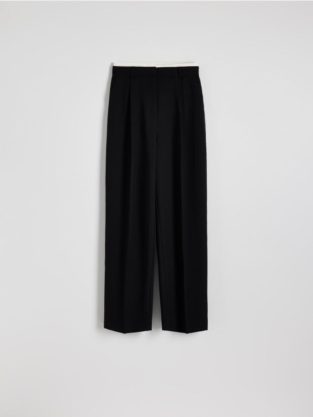 Reserved - pantaloni plisați - negru