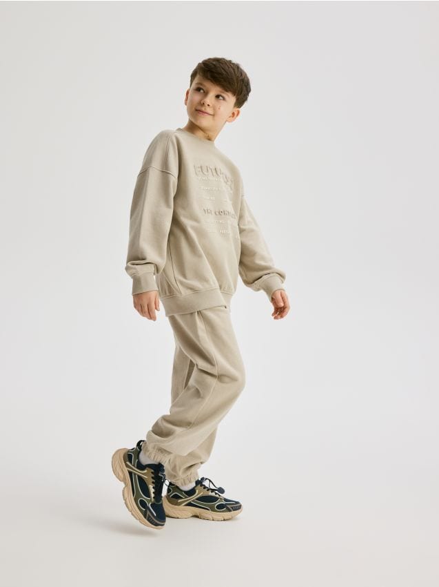 Reserved - Set oversized din jerseu - gri deschis Reserved - Set oversized din jerseu - gri deschis