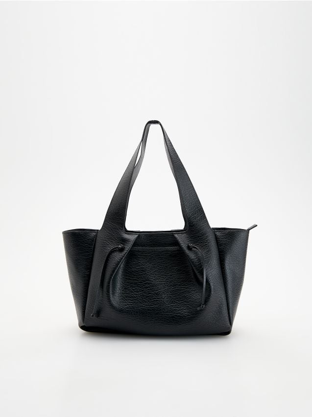 Reserved - Geantă shopper cu șnur - negru Reserved - Geantă shopper cu șnur - negru