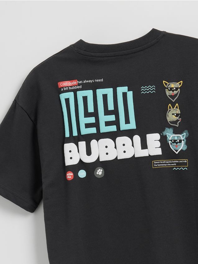Cotton T-shirt with print - RESERVED