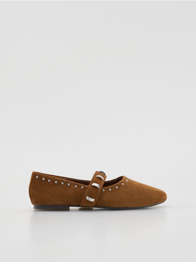 Suede ballerinas with studs - RESERVED