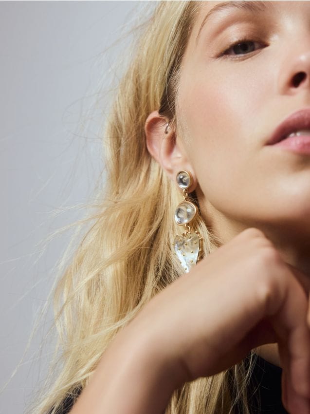 Dangling heart earrings - RESERVED