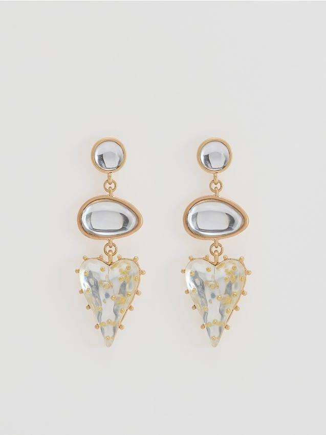Dangling heart earrings - RESERVED