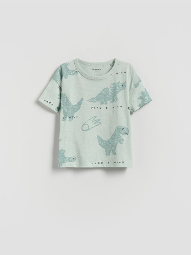Cotton T-shirt with print - RESERVED