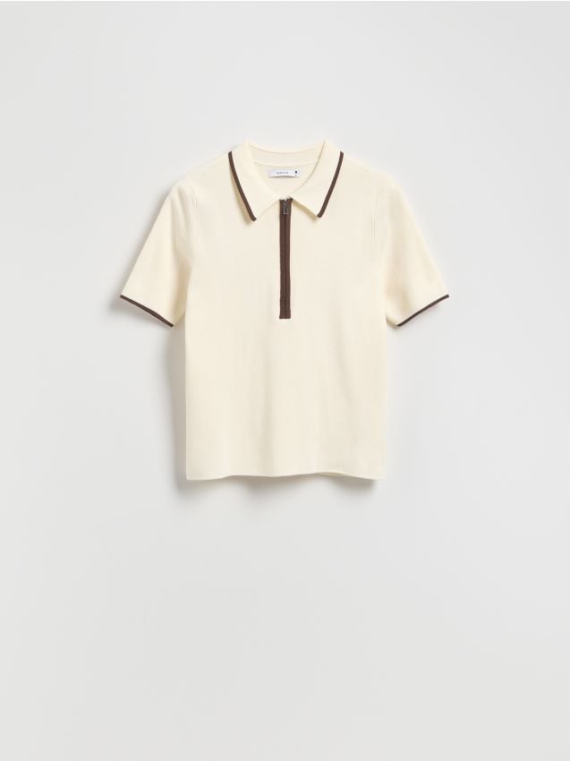 Viscose rich polo jumper - RESERVED