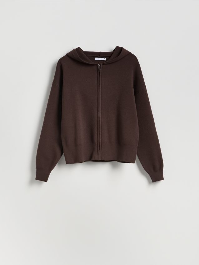 Full-zip knitted hoodie - RESERVED
