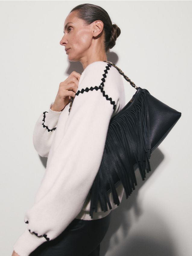 Leather fringed handbag - RESERVED