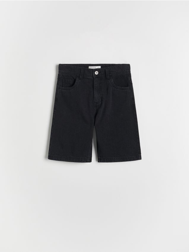 Reserved - Pantaloni scurți din denim - negru