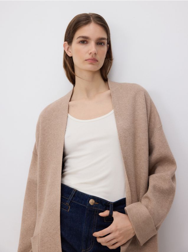 Reserved - Cardigan cu buzunare - bej