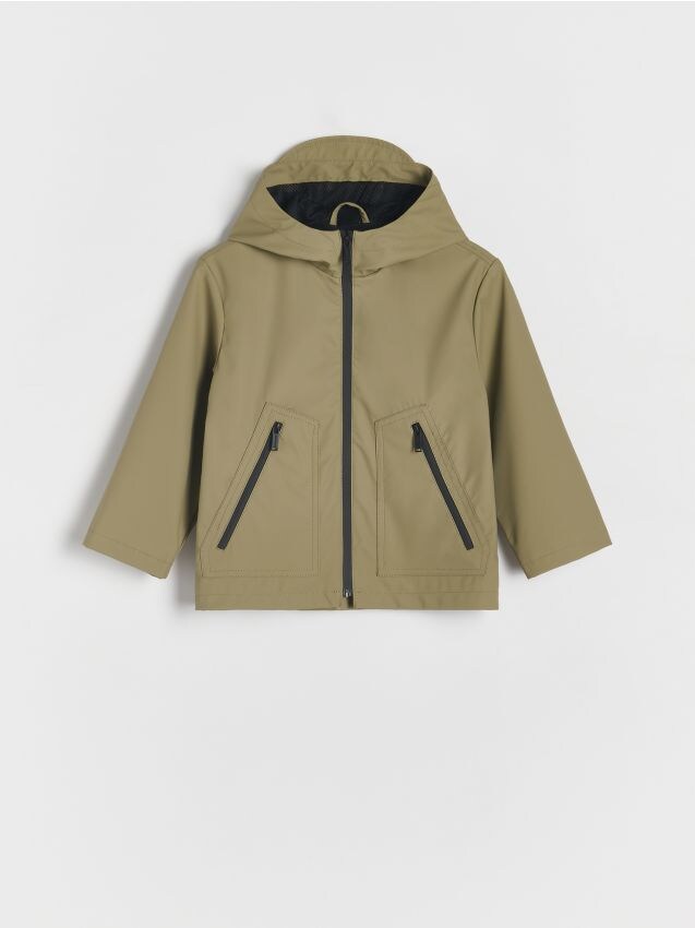 Reserved - geacă parka cu glugă - verde-maroniu