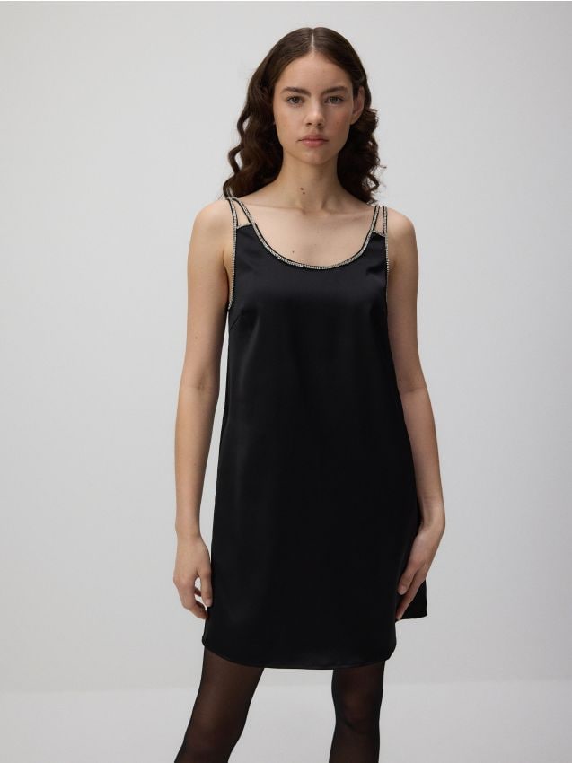 Mini dress with jeweled finish - RESERVED
