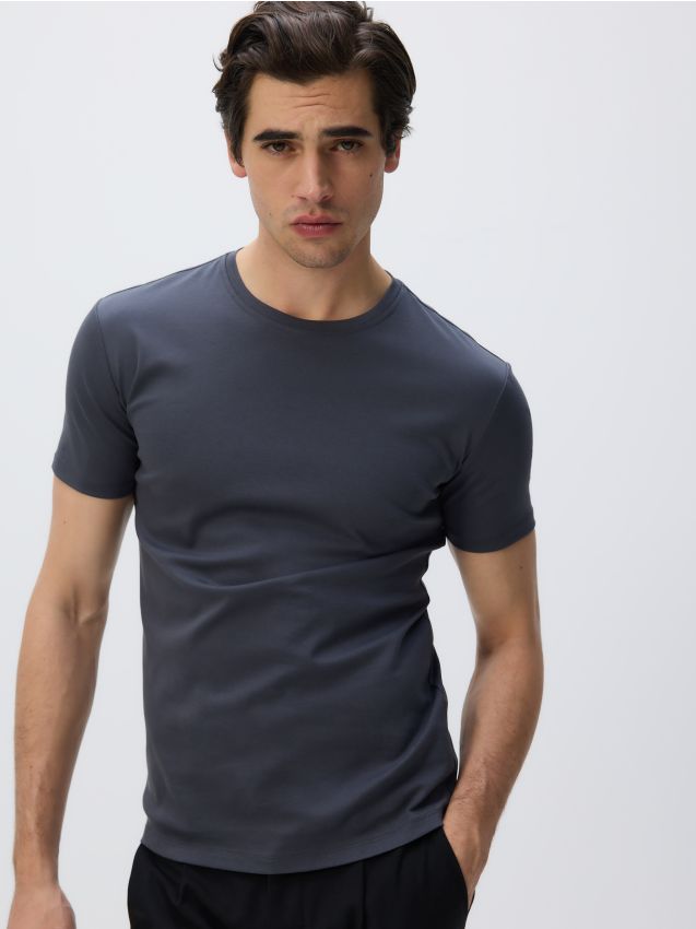 T-shirt slim z bawełny pima - RESERVED