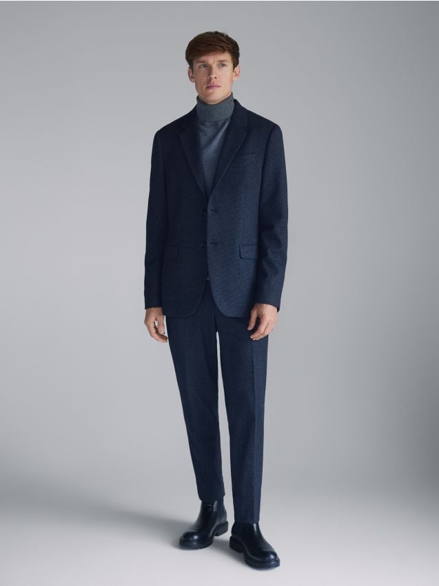 Reserved - Pantaloni carrot, la dungă - gri-închis