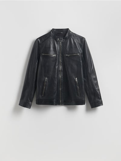 Leather biker jacket