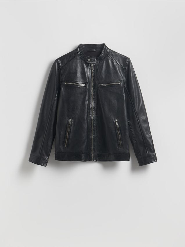 Leren bikerjack - RESERVED