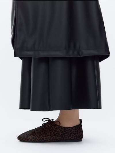 Suede loafers with laces