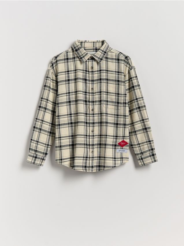Reserved - Cămașă ecosez - crem