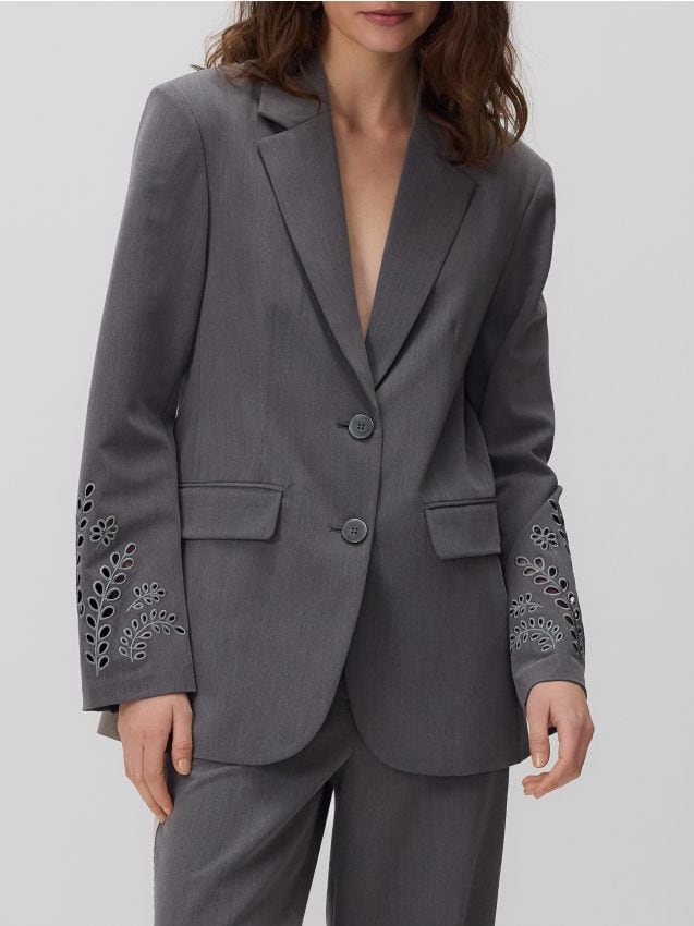 Blazer with openwork detailing
