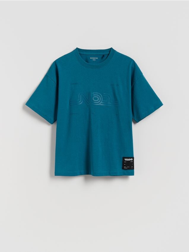 Reserved - Oversize тениска - черeн