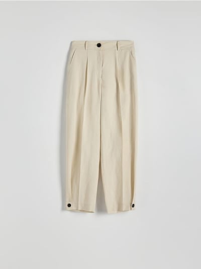 Pantaloni in lyocell misto lino
