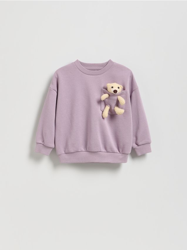 Reserved - Sweatshirt cu ursuleț de pluș - mov