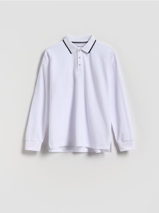Cotton long sleeve polo shirt - RESERVED