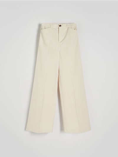 Wide leg cotton trousers