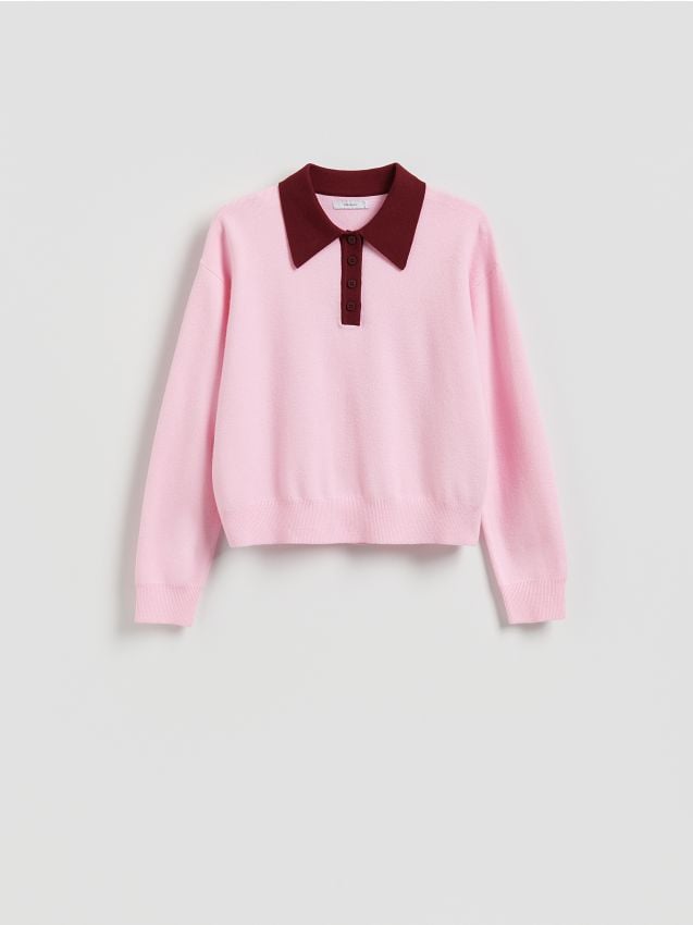 Pull façon polo en viscose majoritaire - RESERVED