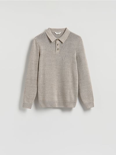 Cotton rich polo jumper