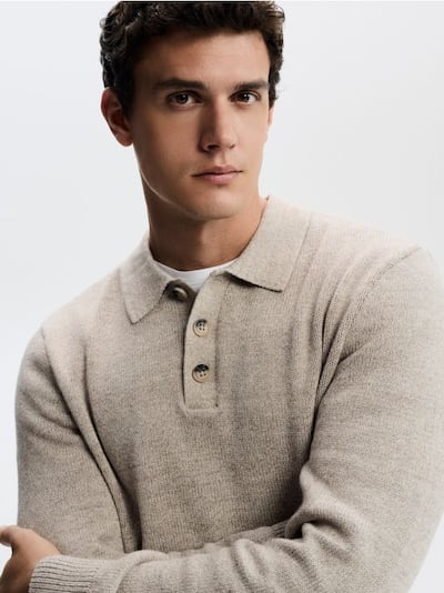 Cotton rich polo jumper