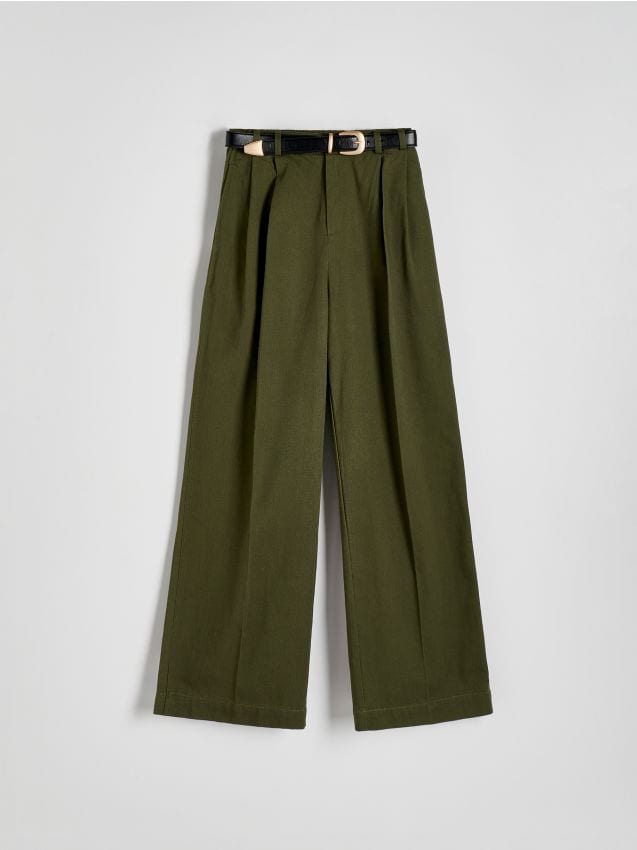 Wide leg trousers COLOUR green - RESERVED - 048AI-87X