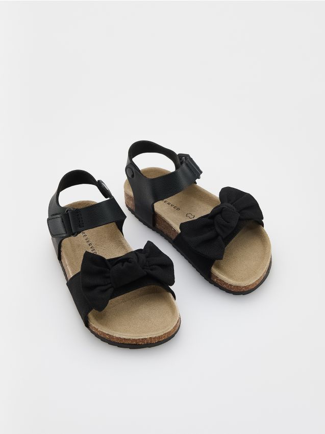 Reserved - Sandale din materiale combinate - negru