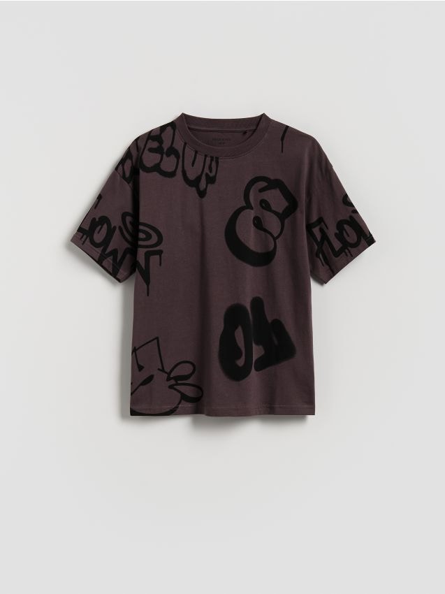 Cotton T-shirt with print - RESERVED
