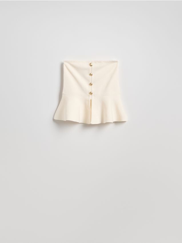 Cropped cami top with peplum hem - RESERVED