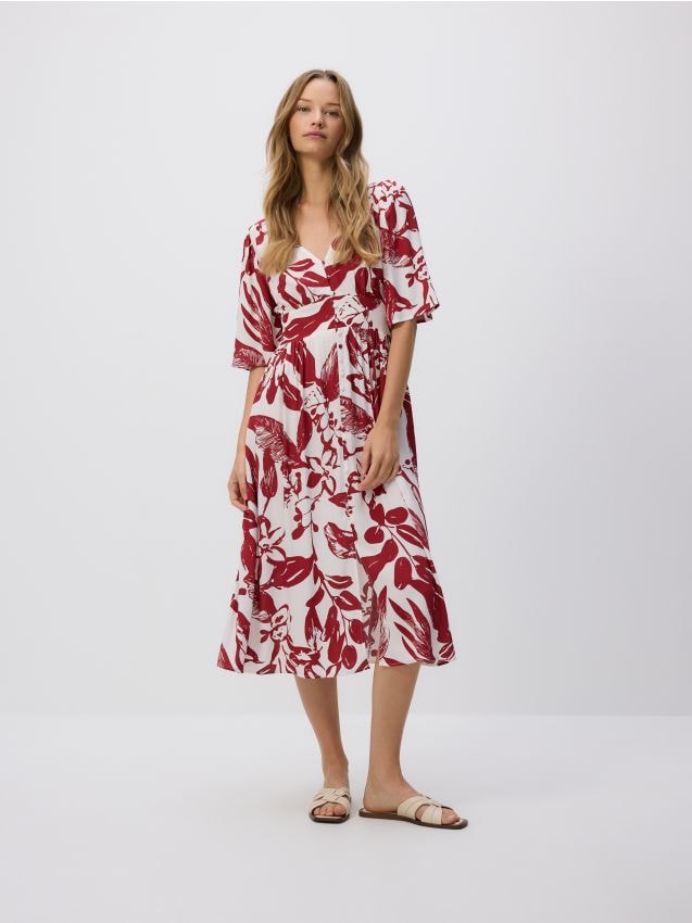 Robe midi à motif - RESERVED