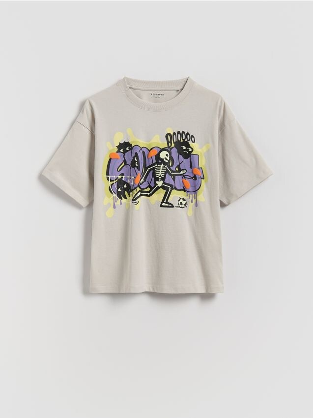 Reserved - BOYS` T-SHIRT - gri deschis