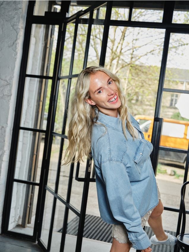 Oversized denim shirt - RESERVED