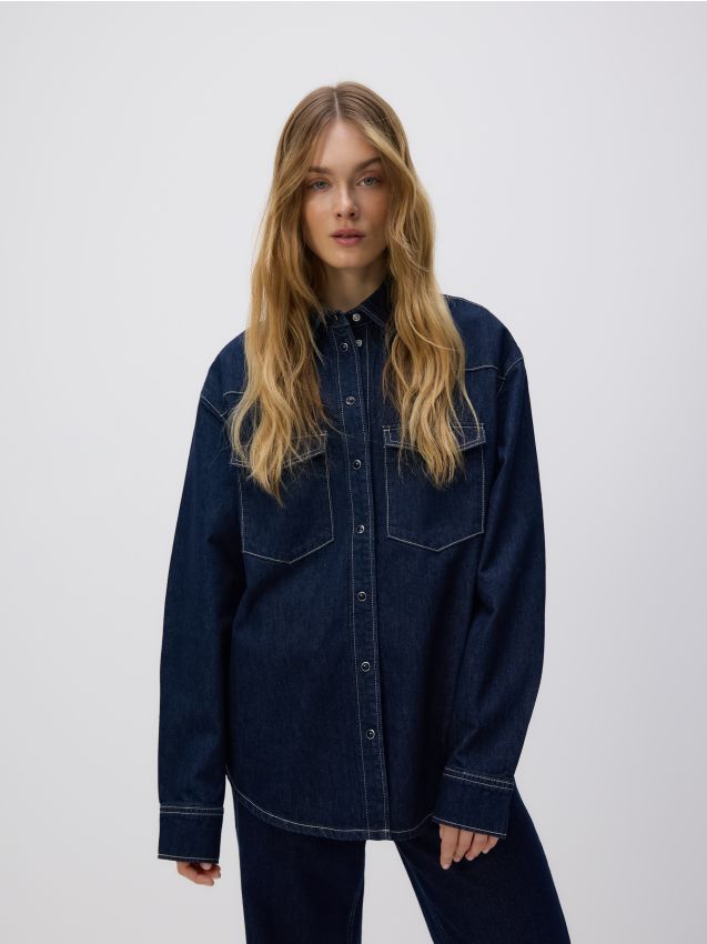 Oversized denim shirt - RESERVED