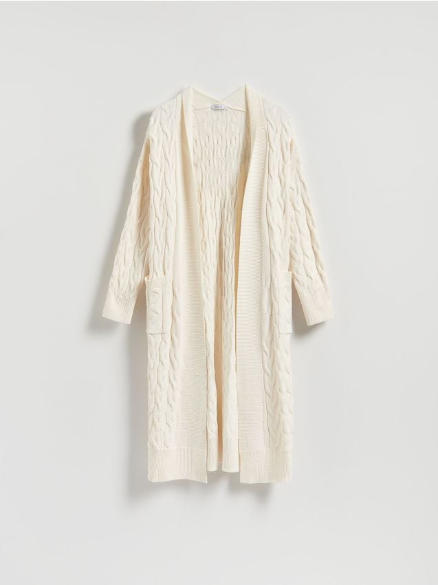 Lange Strickjacke aus Viskosemischung - RESERVED