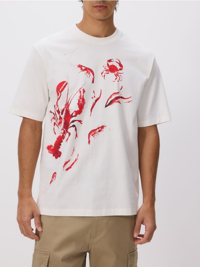 Relaxed fit T-shirt with print - RESERVED
