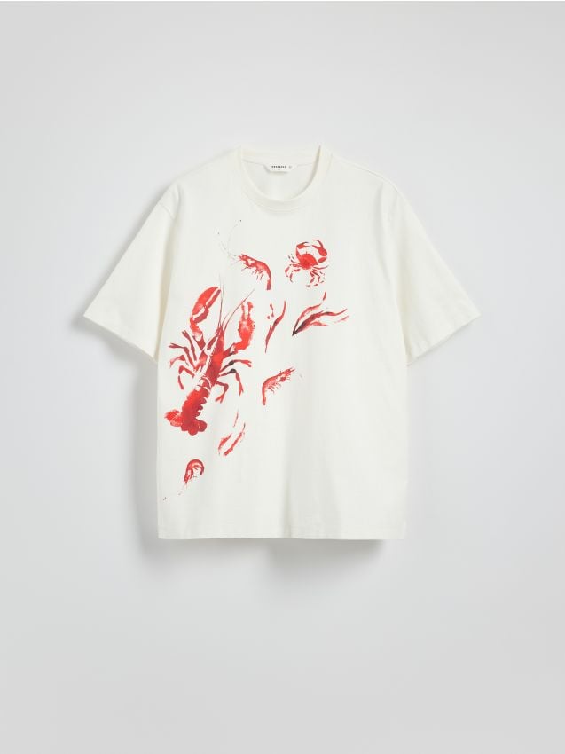 Relaxed fit T-shirt with print - RESERVED
